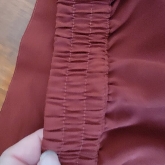 Rangoli Burgundy Wine Red Tea/Calf Length Straight Skirt - Picture 5 of 13